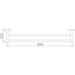 Держатель для полотенец, двойной 600 мм, хром HB1909