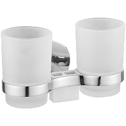 Держатель стакана , двойной, матовое стекло, хром HB9008