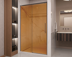 Душевая дверь Stella VDS-1ST120GSGM, 1200, вороненая сталь, стекло янтарь, , шт