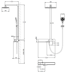 Душевая стойка Inspire VSFS-3I13TCH термостатическая с изливом, хром, , шт