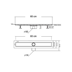 Душевой лоток SAY OPTIMA 601.60.P.BLOK, 60 см, хром, , шт