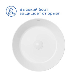 Раковина накладная Pragma Olako, белая глянцевая, OLK1.GWRM.007