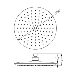 Душевая насадка верхняя круглая, Iddis, 200SWRPi64