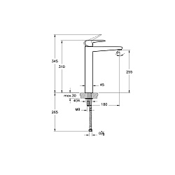 ВЫВОД Root Square Смеситель для раковины-чаши, матовый черный