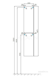 Шкаф-колонна Скай левая