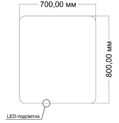 Зеркало LED VLM-3BE8008 800х800 c сенсорным выключателем и диммером, , шт