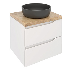 Тумба NORDIC 60 /2 ящ /левая/подвесная/белая/под столешницу/AQUA DE MARCO