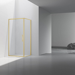 Душевой уголок Slim 8mm VSR-4SLP9010CLG, 1000*900, брашированное золото, стекло прозрачное, , шт