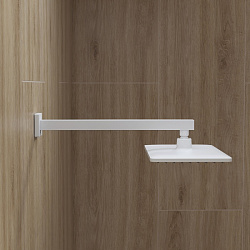 Кронштейн для верхнего душа в стену, квадратный, белый матовый, Optima Home, IDDIS, OPH40WSi61