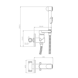 Встраиваемый смеситель с гигиеническим душем, латунь/хром