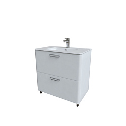 Тумба напольная с умывальником, белая, 80 см, Brick, IDDIS, BRI80WFi95K