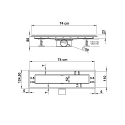 Душевой лоток SAY ANZER 72.2.70.STN, 70 см, сатин, , шт