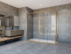 Душевой уголок Garda VSR-1G28017CLG, 1700*800, брашированное золото, стекло прозрачное, , шт