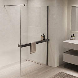 Душевая перегородка Walk-In VSW-1HR100CLGM, 1000*2000, вороненая сталь, стекло прозрачное, , шт