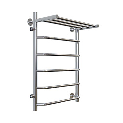Aringa Римини полотенцесушитель водяной 50*80*50 с полкой. боковое подключение левое, хром