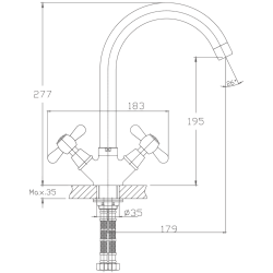 Смеситель для кухни, латунь, хром HB4525