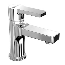 AURA Смеситель для раковины, монолитный, высота излива 8 см, длина 11 см, латунь/хром