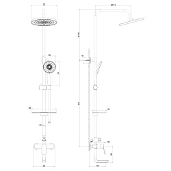 Душевая система с тропическим душем и поворотным изливом, хром