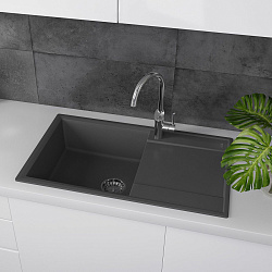 IMANDRA 840 Мойка кухонная из кварцгранита цвет: бежевый комплектация: крепеж, сливная арматура с пе