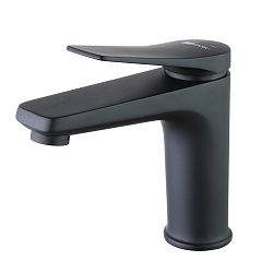 Смеситель для раковины, монолитный, высота излива 10 см, длина 13 см, с донным клапаном клик-клак,LM