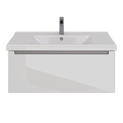 Тумба Lemark BUNO MINI 100 см под 1 раковину, подвесная, 1 ящик, цвет планки: Серый, цвет корпуса, ф