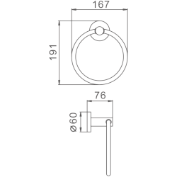 Держатель для полотенец, кольцо, нержавеющая сталь HB8304