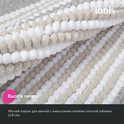 Коврик для ванной комнаты, 50x80, шенилл, серый, IDDIS, BC06P58i12