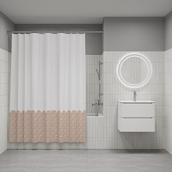 Штора для ванной, 200x180 см, Полиэстер, коричневый, IDDIS, BW03P18i11