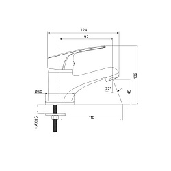 Смеситель для умывальника, Simp, Milardo, SIMSB00M01