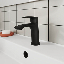 Смеситель для умывальника, черный матовый, Rora, Milardo, RORBL00M01