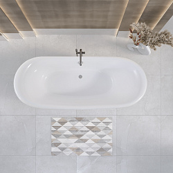 Edelweiss ванна /Nova Gel/белая/серебрянные ножки(170см*78см*75см) Ванны/AQUA DE MARCO