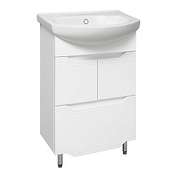 Тумба /1 ящ/белый/раковина Элеганс(55см) Viktoria/AQUA DE MARCO