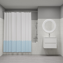 Штора для ванной, 200x180 см, Полиэстер, голубой, IDDIS, BW05P18i11