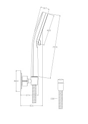 Душевой гарнитур FERRO (держатель лейки) 3 режима шланг 150 металл круг