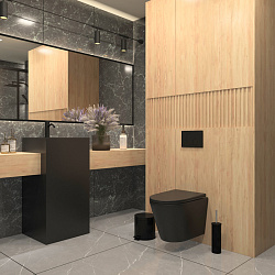 Corpa Nera Viotti/Виотти унитаз подвесной безободковый, быстр.сиденье с микролифтом, черный матовый