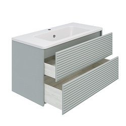 Тумба/2 ящ/подвесная/мята/раковина Палермо(100см) Parma /AQUA DE MARCO