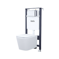 Комплект 3в1: подвесной унитаз Bild, инсталляция и клавиша смыва, IDDIS, BASBI01i73