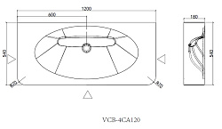 Раковина Caprise VCB-4CA120MWG, Corian, цвет белый матовый + серый матовый, , шт