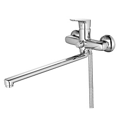 Смеситель для ванны с длинным изливом с керамическим дивертором Zodiac, IDDIS, ZODSBL2i10