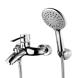 Смеситель для ванны с коротким изливом, поворотный переключатель, латунь/хром LM3254C