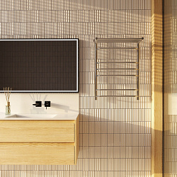 Aringa Лана полотенцесушитель водяной с полкой 50*80, хром