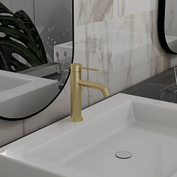 Смеситель для раковины City VBF-2C1BG однорычажный, брашированное золото, , шт