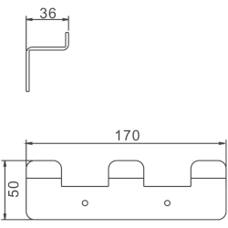 Планка с крючками (3), белый B9003-8