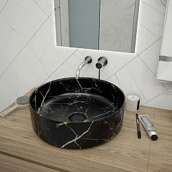 Corpa Nera Bosso/Боссо раковина  накладная D41, белый мрамор