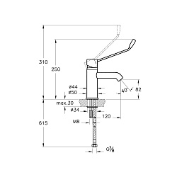 Aquamed Смеситель спец.назначения (инвалидов)