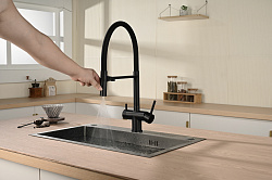 Смеситель для кухни Vincea VKF-120MB, черный, , шт