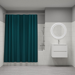 Штора для ванной, 200x180 см, PE, темно-зеленый, IDDIS, P04PE18i11