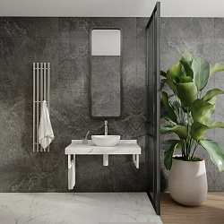 Corpa Nera Grossi/Гросси столешница 100 под раковину керамогранит, белый мрамор