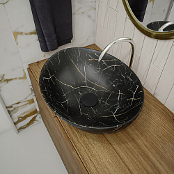 Corpa Nera Rossini/Россини  40 раковина накладная, черный мрамор