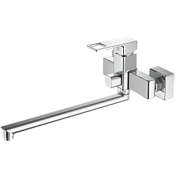 Смеситель для ванны, длинный излив, латунь, хром HB22615